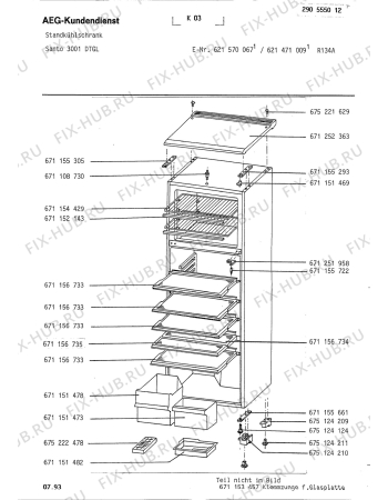 Взрыв-схема холодильника Aeg S2202 DT - Схема узла Housing 001